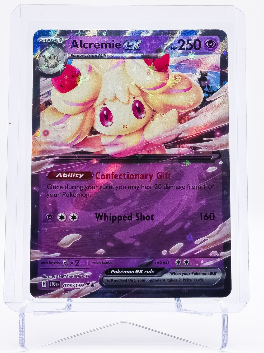 Pokemon Card Alcremie 075/159 EX Double Rare Holo Journey Together NM